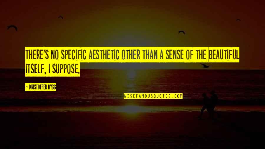 Donzella Wheeling Quotes By Kristoffer Rygg: There's no specific aesthetic other than a sense Donzella Wheeling Quotes By Kristoffer Rygg: There's no specific aesthetic other than a sense