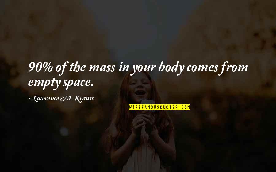 Doodle From The Scarlet Ibis Quotes By Lawrence M. Krauss: 90% of the mass in your body comes Doodle From The Scarlet Ibis Quotes By Lawrence M. Krauss: 90% of the mass in your body comes