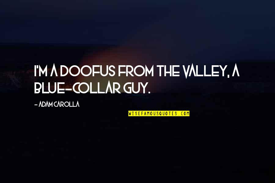 Doofus Quotes By Adam Carolla: I'm a doofus from the Valley, a blue-collar