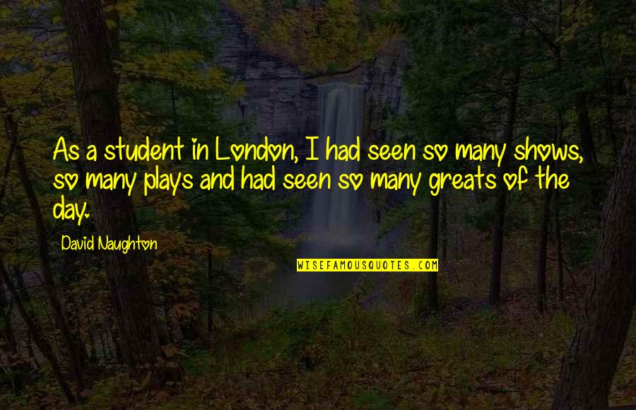 Door Band Exercises Quotes By David Naughton: As a student in London, I had seen