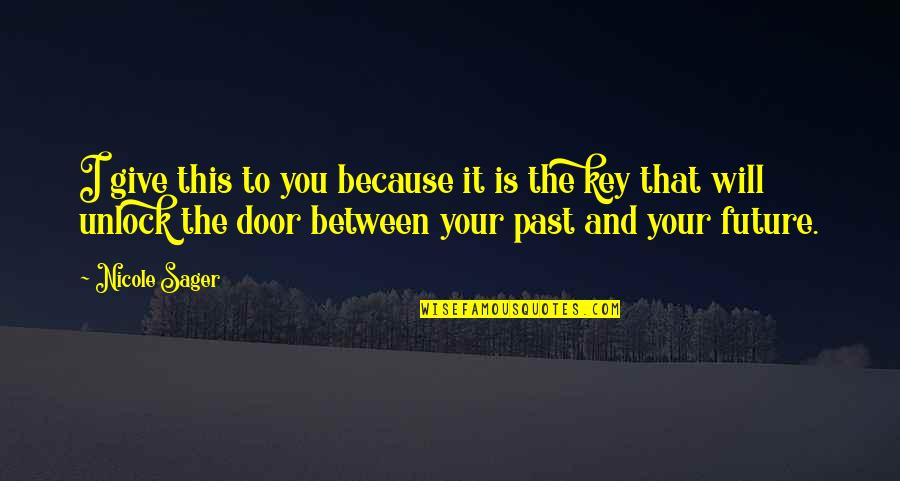 Door Key Quotes By Nicole Sager: I give this to you because it is