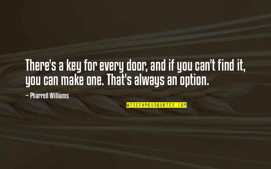 Door Keys Quotes By Pharrell Williams: There's a key for every door, and if