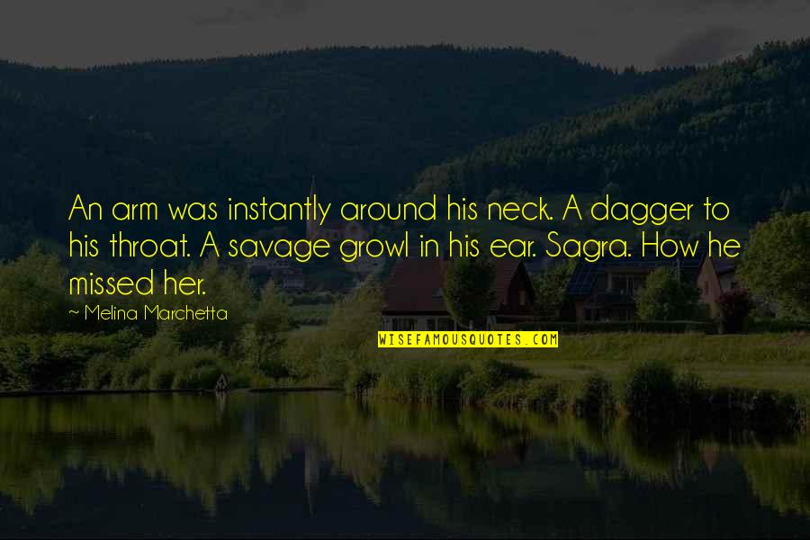 Door Knocker Quotes By Melina Marchetta: An arm was instantly around his neck. A