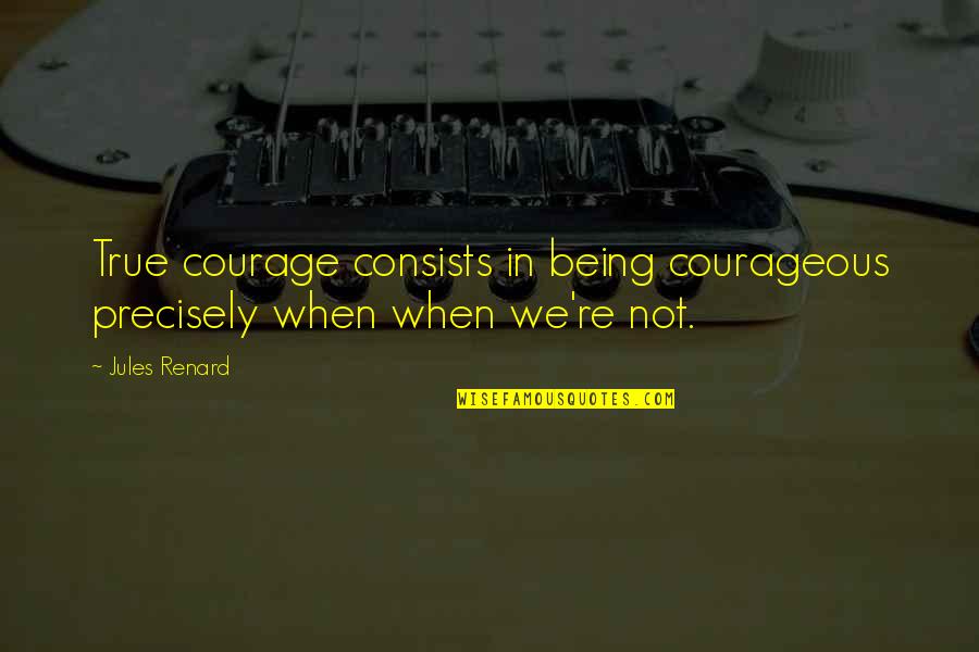 Door Nameplate Quotes By Jules Renard: True courage consists in being courageous precisely when