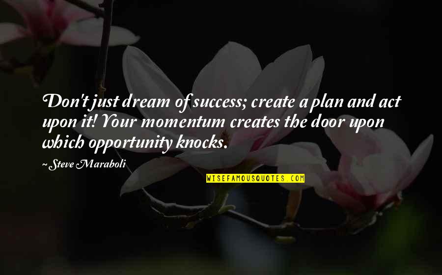 Door Of Opportunity Quotes By Steve Maraboli: Don't just dream of success; create a plan