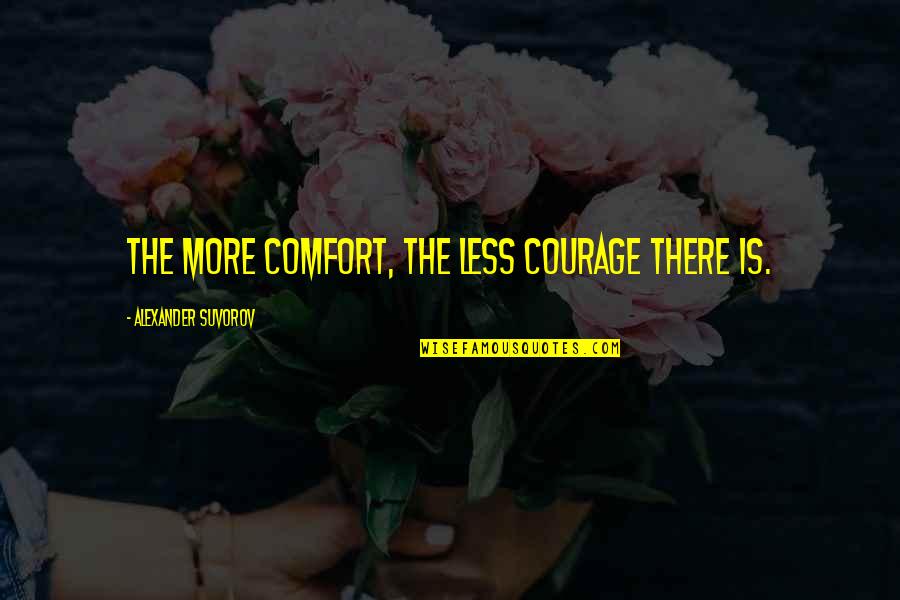 Doormats With Quotes By Alexander Suvorov: The more comfort, the less courage there is.