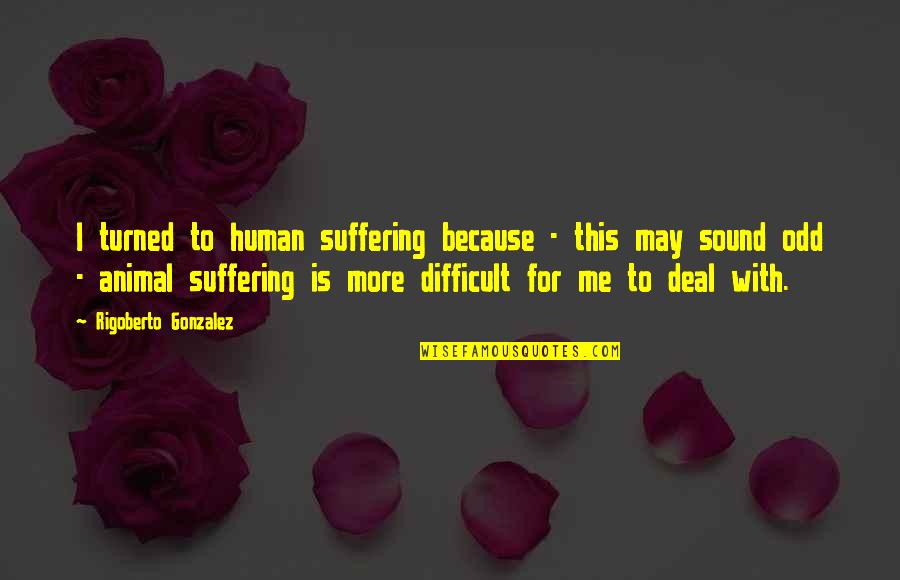 Doornumber9 Quotes By Rigoberto Gonzalez: I turned to human suffering because - this Doornumber9 Quotes By Rigoberto Gonzalez: I turned to human suffering because - this
