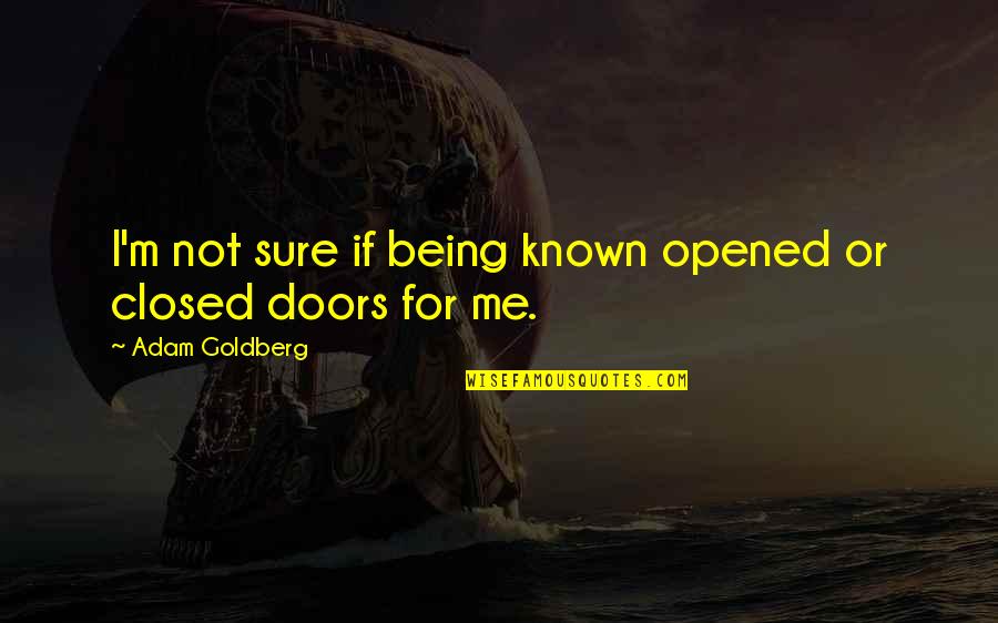 Doors Being Opened Quotes By Adam Goldberg: I'm not sure if being known opened or