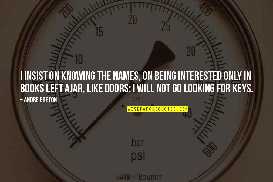Doors'n'keys Quotes By Andre Breton: I insist on knowing the names, on being