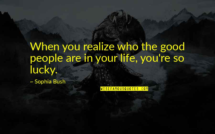 Dooty Woo Quotes By Sophia Bush: When you realize who the good people are