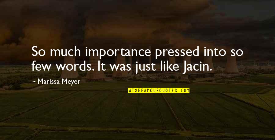 Dope Photo Caption Quotes By Marissa Meyer: So much importance pressed into so few words.