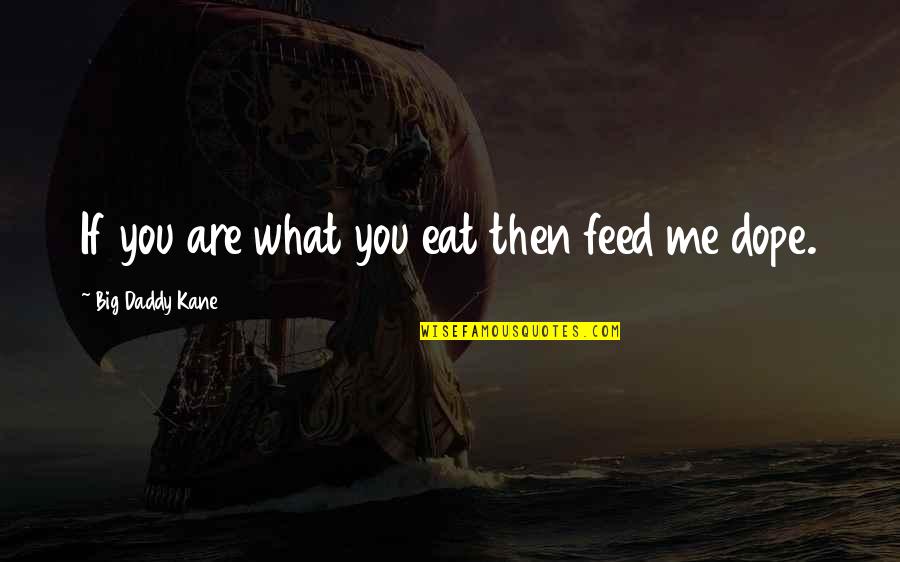 Dope Quotes By Big Daddy Kane: If you are what you eat then feed