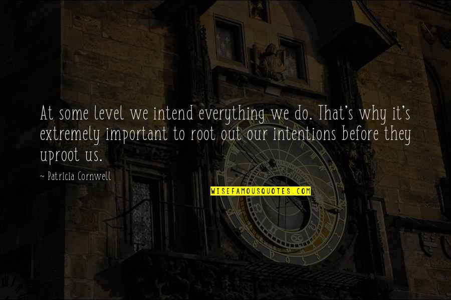 Doppelter Quotes By Patricia Cornwell: At some level we intend everything we do.