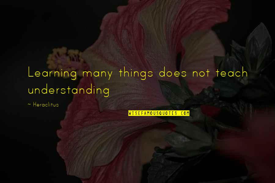 Dorann Prachyl Quotes By Heraclitus: Learning many things does not teach understanding Dorann Prachyl Quotes By Heraclitus: Learning many things does not teach understanding