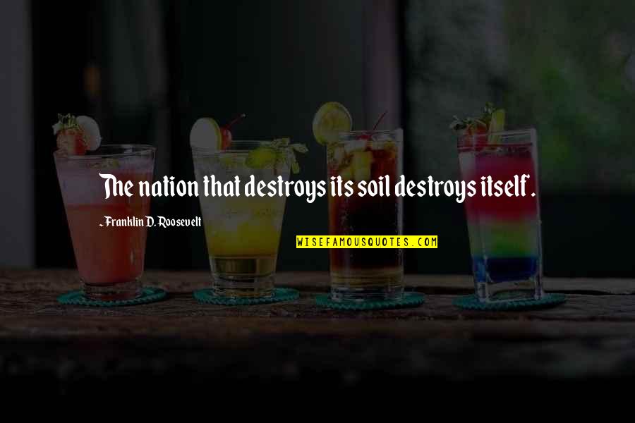 Dorato Design Quotes By Franklin D. Roosevelt: The nation that destroys its soil destroys itself. Dorato Design Quotes By Franklin D. Roosevelt: The nation that destroys its soil destroys itself.