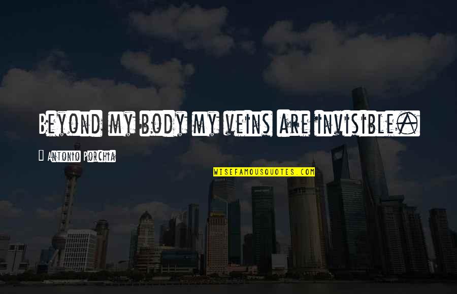 Dord Quotes By Antonio Porchia: Beyond my body my veins are invisible.