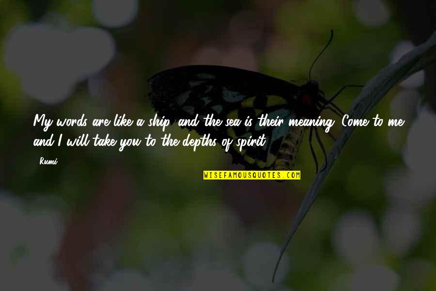 Dorette Saltzman Quotes By Rumi: My words are like a ship, and the