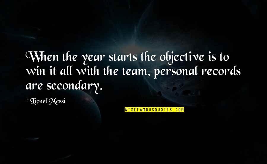 Dorini Builders Quotes By Lionel Messi: When the year starts the objective is to Dorini Builders Quotes By Lionel Messi: When the year starts the objective is to
