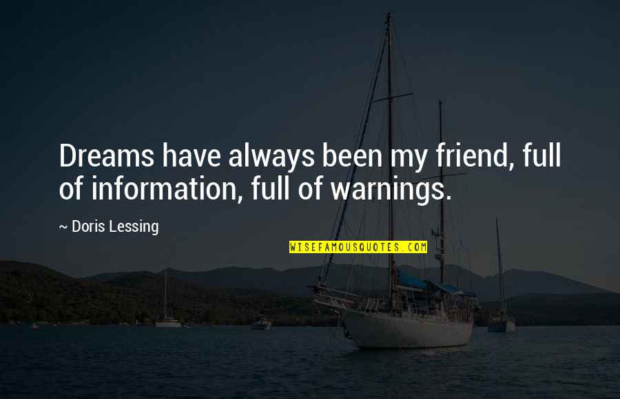 Doris Quotes By Doris Lessing: Dreams have always been my friend, full of