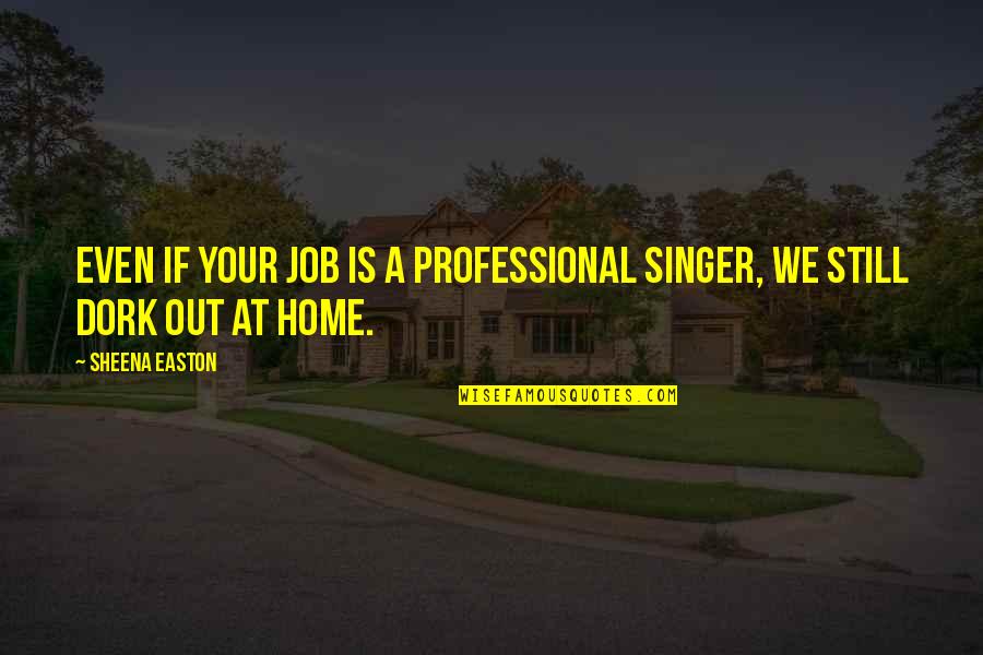 Dork Quotes By Sheena Easton: Even if your job is a professional singer,
