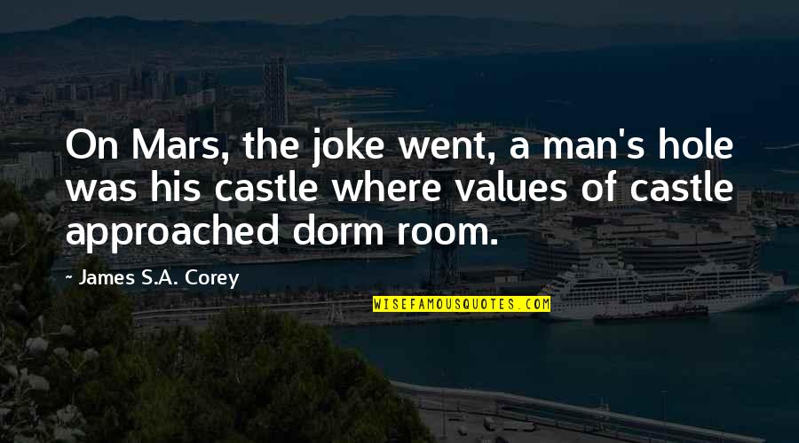 Dorm Quotes By James S.A. Corey: On Mars, the joke went, a man's hole