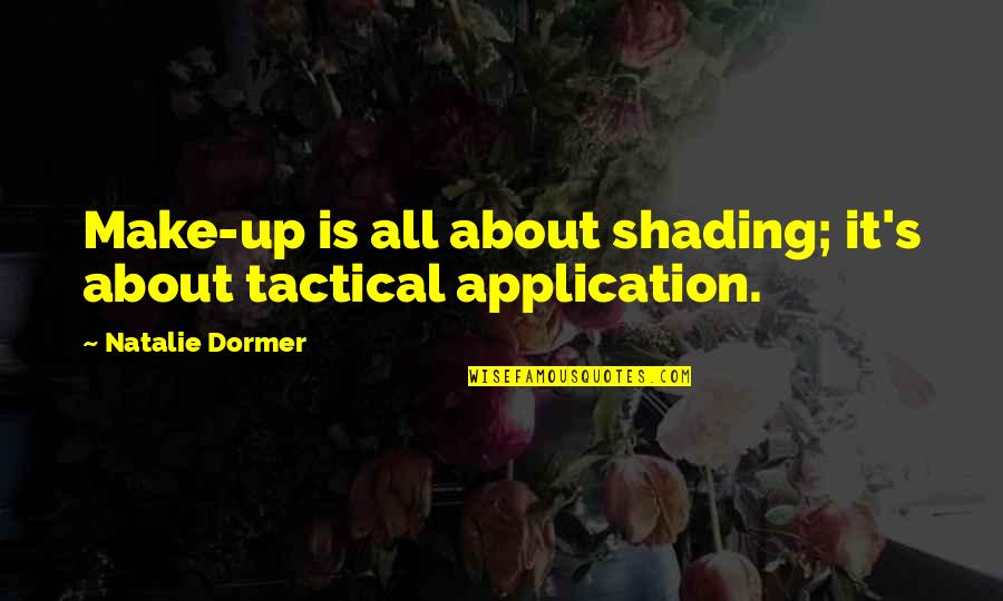 Dormer Quotes By Natalie Dormer: Make-up is all about shading; it's about tactical Dormer Quotes By Natalie Dormer: Make-up is all about shading; it's about tactical