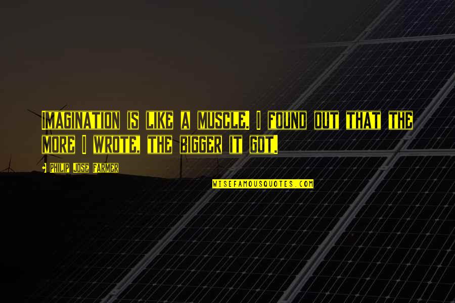Dormlike Quotes By Philip Jose Farmer: Imagination is like a muscle. I found out Dormlike Quotes By Philip Jose Farmer: Imagination is like a muscle. I found out