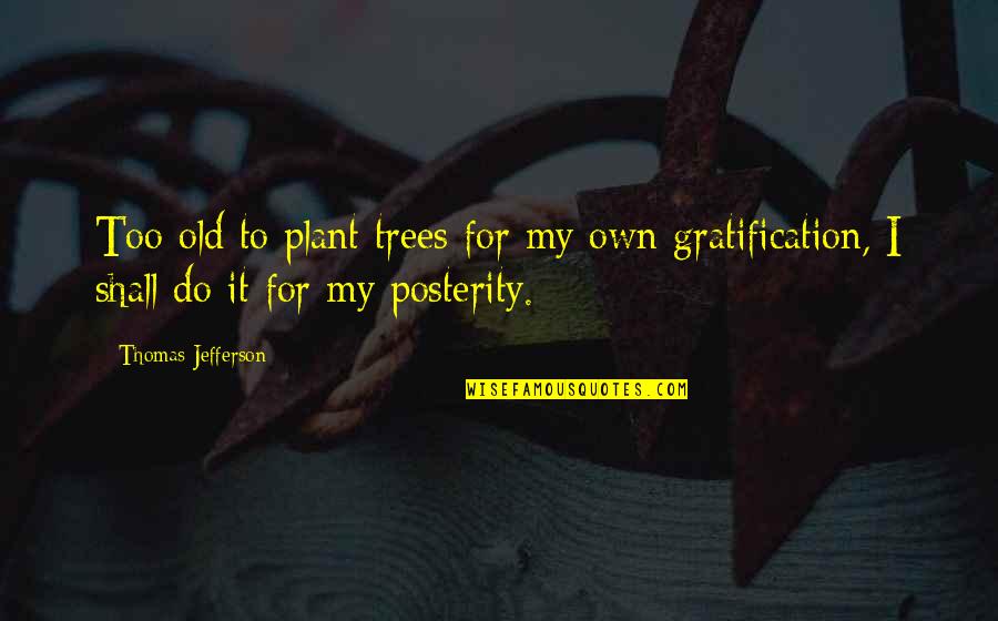 Dornenburg Quotes By Thomas Jefferson: Too old to plant trees for my own
