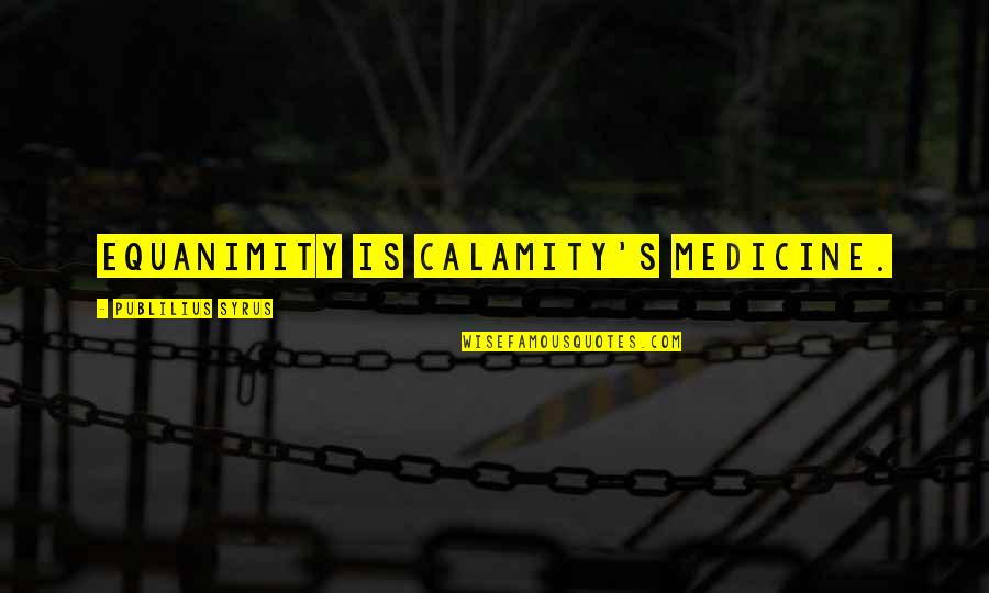 Dorwin Saddle Quotes By Publilius Syrus: Equanimity is calamity's medicine.