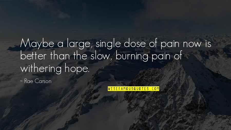 Dose Quotes By Rae Carson: Maybe a large, single dose of pain now Dose Quotes By Rae Carson: Maybe a large, single dose of pain now
