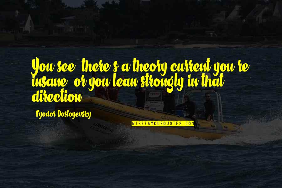 Dostoyevsky's Quotes By Fyodor Dostoyevsky: You see, there's a theory current you're insane,