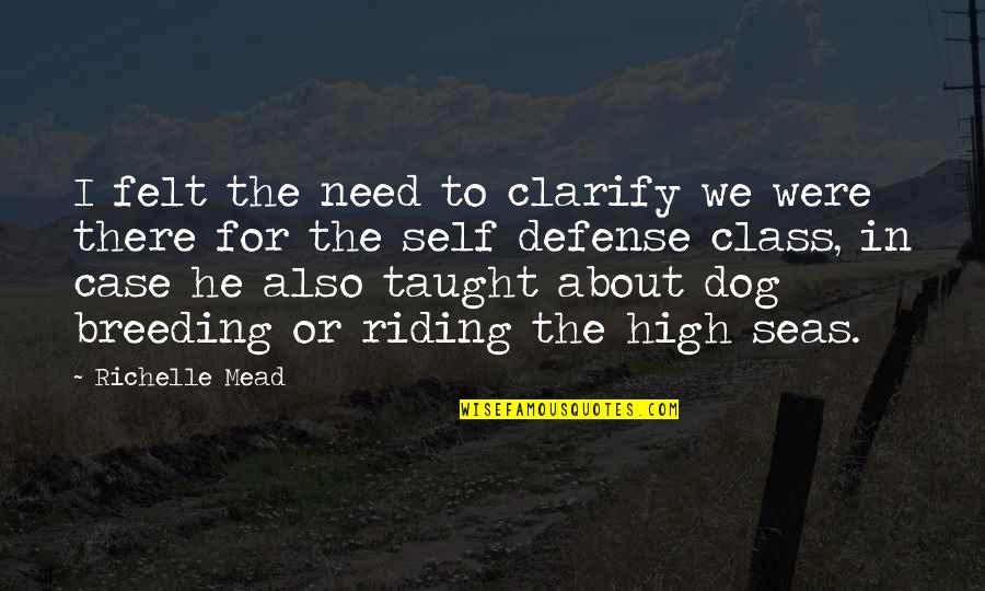 Dotados Dominicanos Quotes By Richelle Mead: I felt the need to clarify we were Dotados Dominicanos Quotes By Richelle Mead: I felt the need to clarify we were