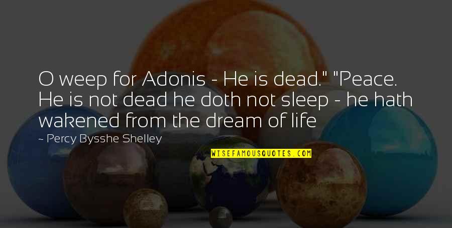Doth Quotes By Percy Bysshe Shelley: O weep for Adonis - He is dead."