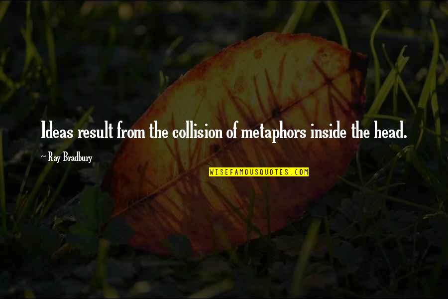 Double Consciousness Quotes By Ray Bradbury: Ideas result from the collision of metaphors inside