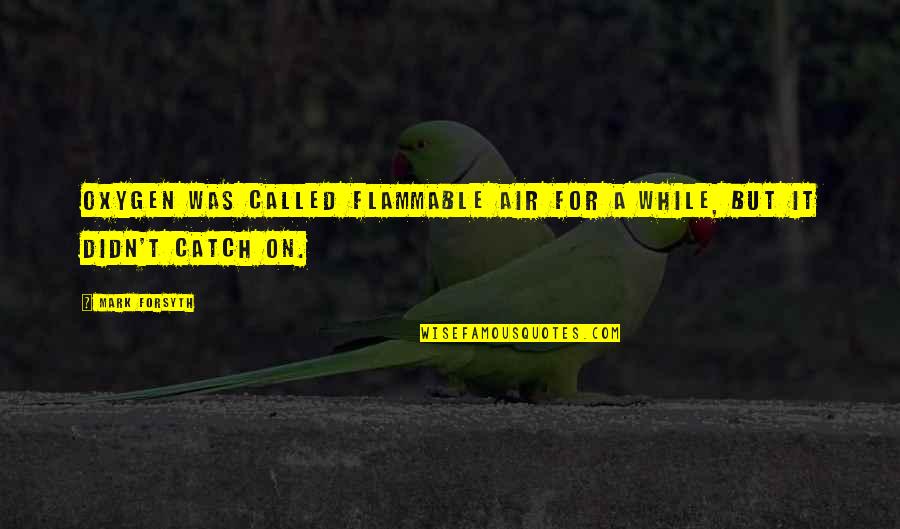 Double Nationality Quotes By Mark Forsyth: Oxygen was called flammable air for a while,