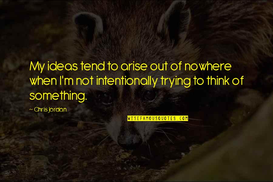 Double Vision Quotes By Chris Jordan: My ideas tend to arise out of nowhere