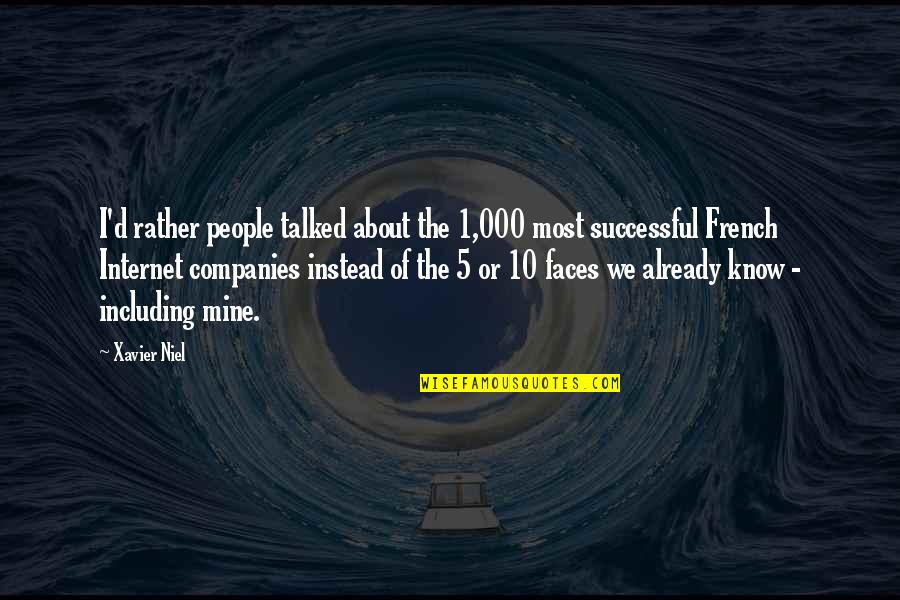 Doubler Plate Quotes By Xavier Niel: I'd rather people talked about the 1,000 most