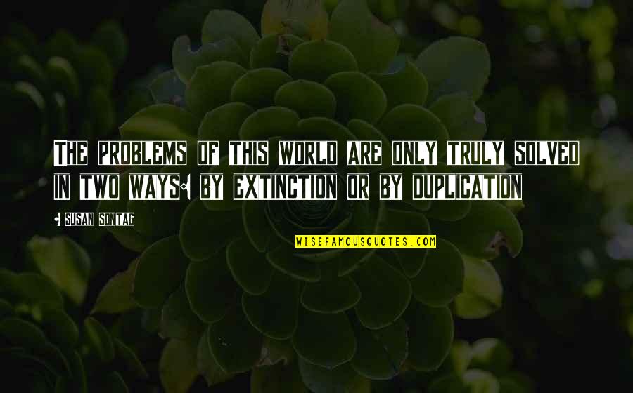 Doubles Quotes By Susan Sontag: The problems of this world are only truly