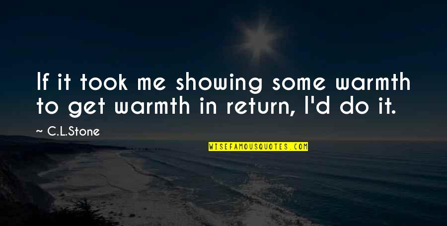 Doubt Inspirational Quotes By C.L.Stone: If it took me showing some warmth to