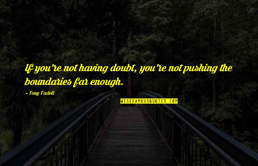 Doubt Inspirational Quotes By Tony Fadell: If you're not having doubt, you're not pushing