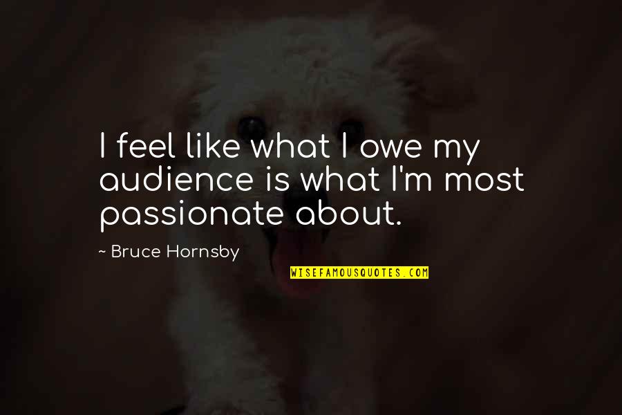 Douch Quotes By Bruce Hornsby: I feel like what I owe my audience