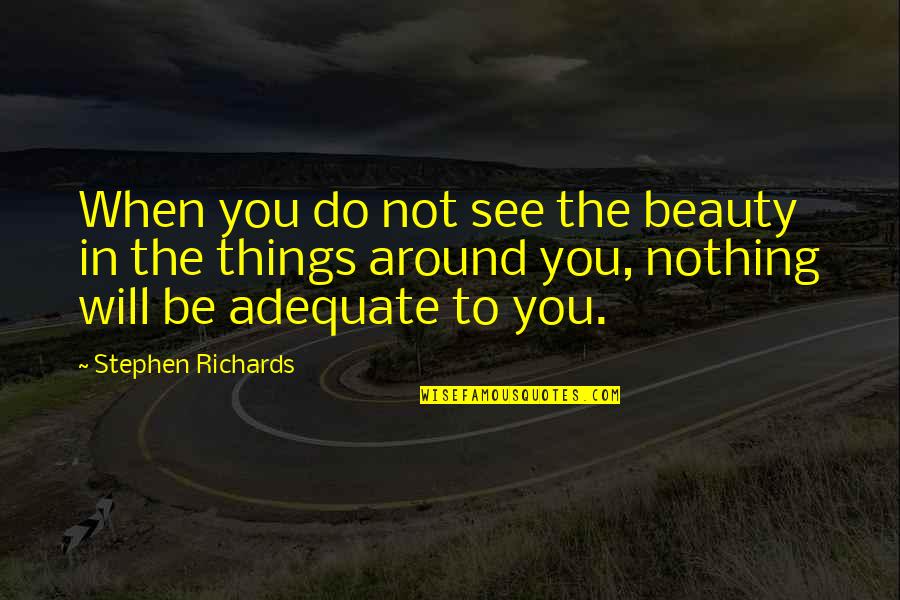 Doucheface Quotes By Stephen Richards: When you do not see the beauty in