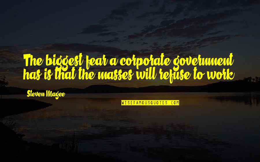 Dougal Robertson Quotes By Steven Magee: The biggest fear a corporate government has is