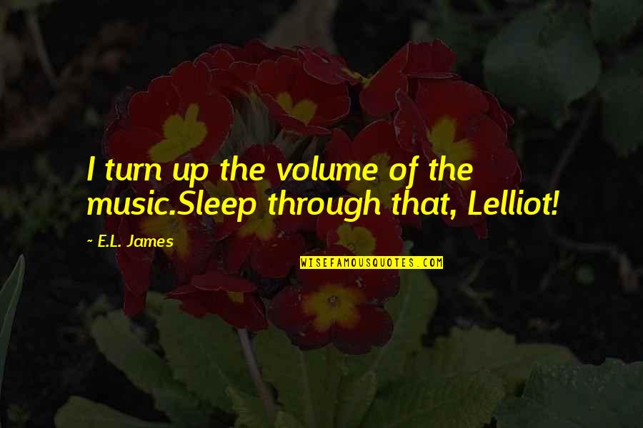 Douglas Adams Hitchhikers Quotes By E.L. James: I turn up the volume of the music.Sleep