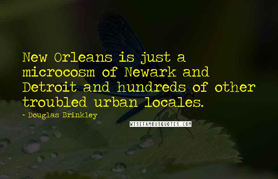 Douglas Brinkley quotes: New Orleans is just a microcosm of Newark and Detroit and hundreds of other troubled urban locales.