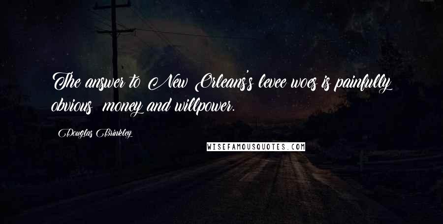Douglas Brinkley quotes: The answer to New Orleans's levee woes is painfully obvious: money and willpower.