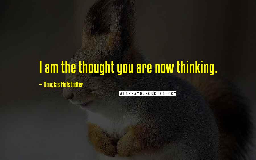 Douglas Hofstadter quotes: I am the thought you are now thinking.