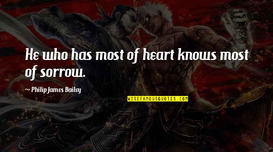 Douglaston Salmon Quotes By Philip James Bailey: He who has most of heart knows most Douglaston Salmon Quotes By Philip James Bailey: He who has most of heart knows most
