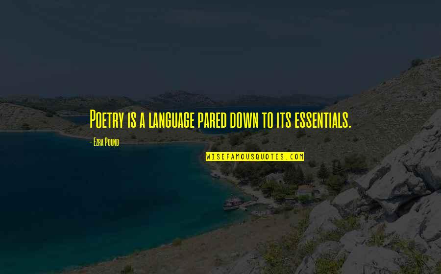 Dov Epstein Quotes By Ezra Pound: Poetry is a language pared down to its