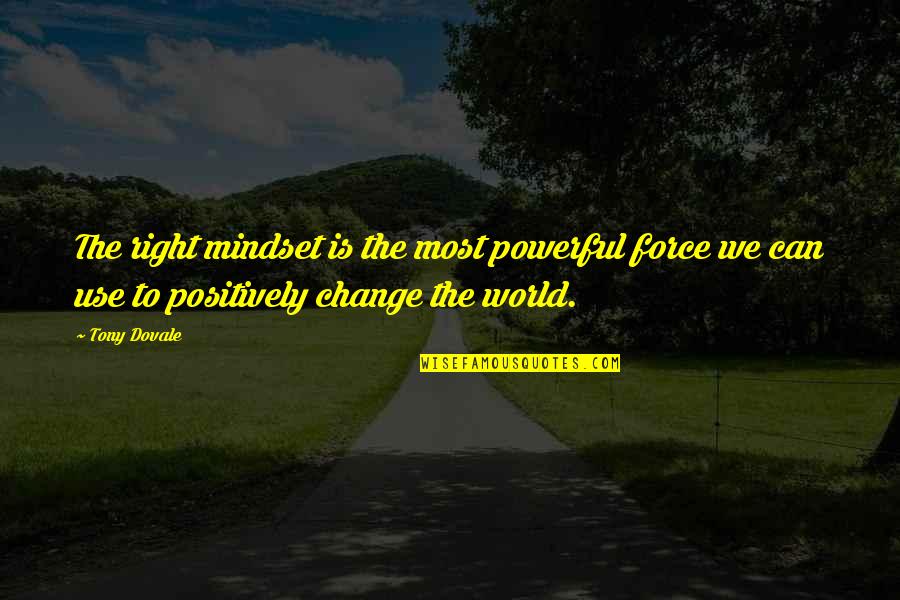 Dovale Quotes By Tony Dovale: The right mindset is the most powerful force